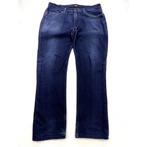 PAIGE‎ FEDERAL Jeans Men 33x30 Blue Distress Dark Wash Straight Denim Made USA
